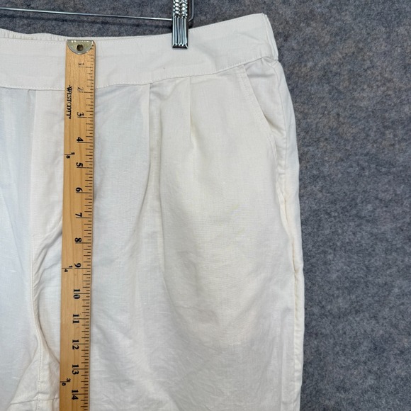 Pact Organic Wide Leg Cotton Linen Pants Womens XL Stretch Lightweight Cream - Picture 6 of 13